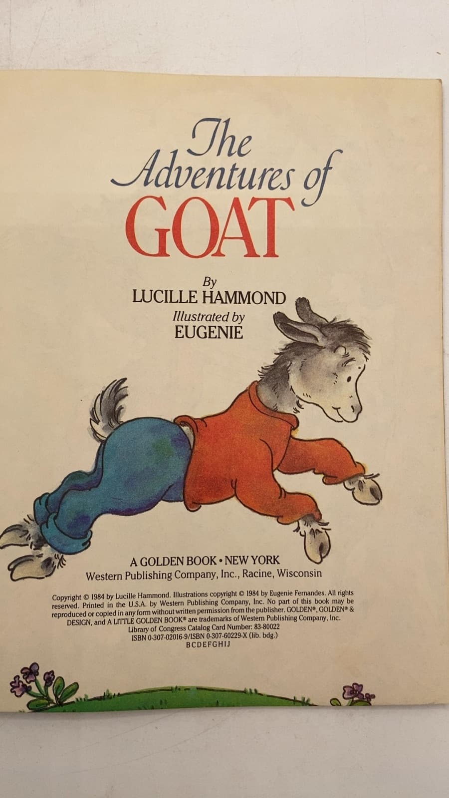 The Adventures of Goat by Lucille Hammond - title page