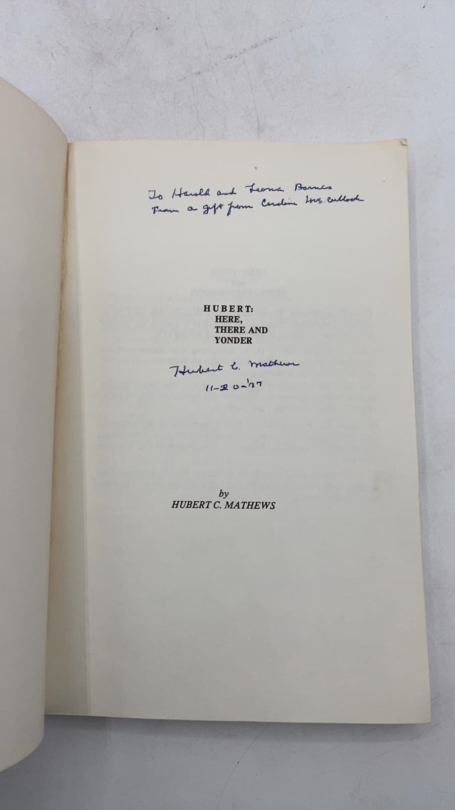 Hubert: Here, There & Yonder by Hubert C. Mathews - title page
