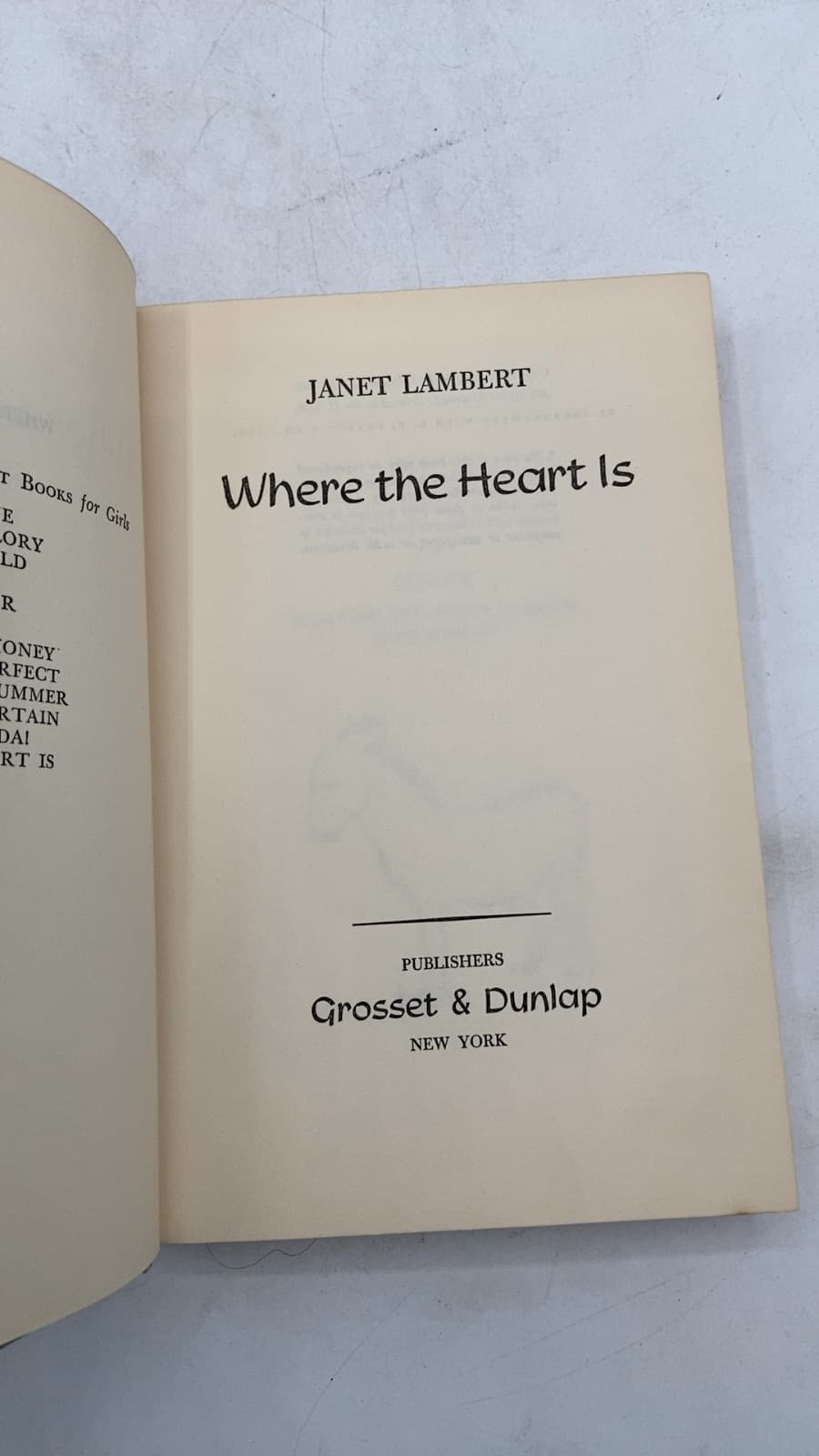 Where the Heart Is by Janet Lambert - title page