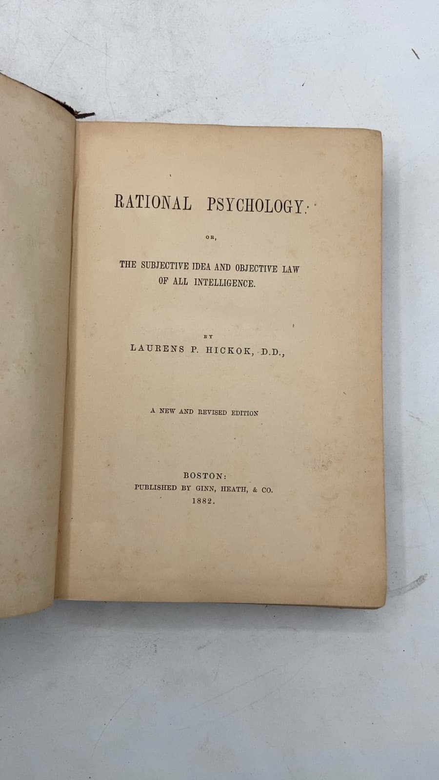 Rational Psychology: Or, The Subjective Idea and Objective Law of All Intelligence by Laurens P. Hickok, D.D. - title page