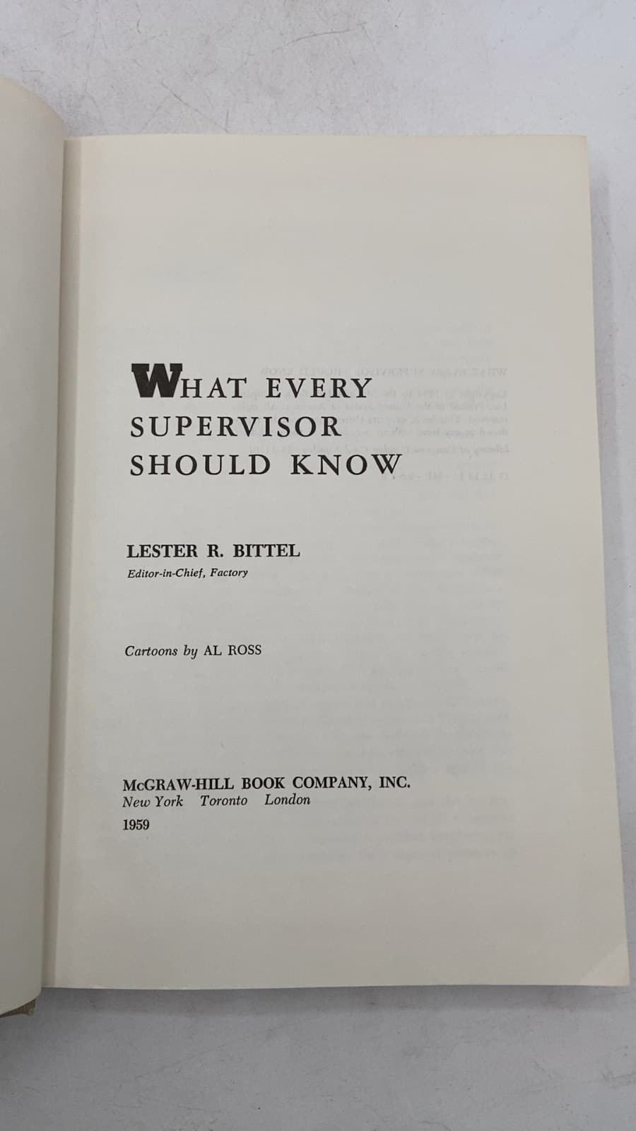 What Every Supervisor Should Know by Lester R. Bittel - title page