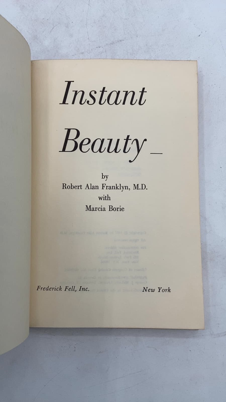Instant Beauty by Robert Alan Franklyn, M.D. with Marcia Borie - title page