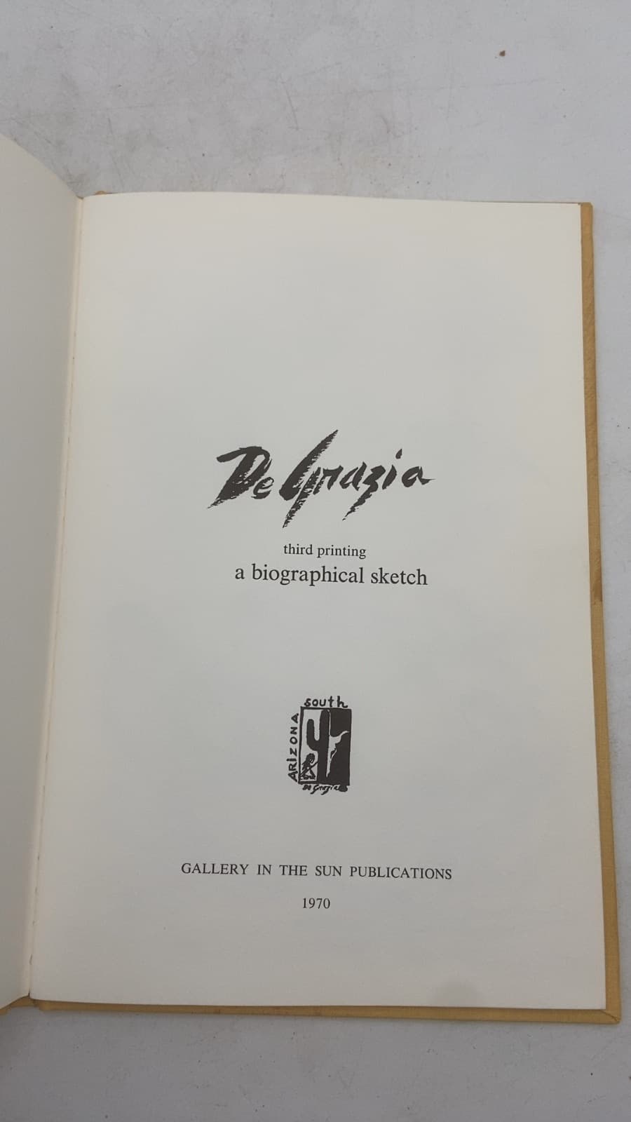 De Grazia: a biographical sketch - title page