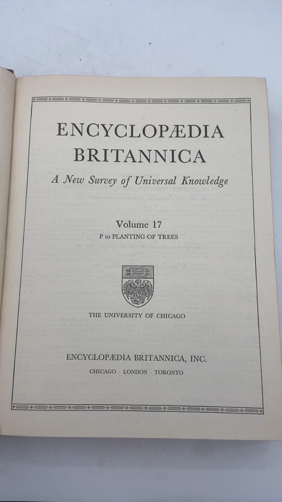 ENCYCLOPÆDIA BRITANNICA: A New Survey of Universal Knowledge - title page
