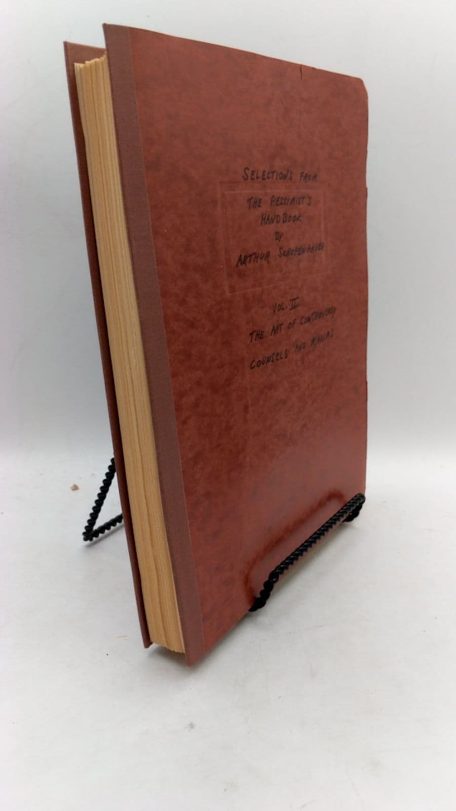 Vol 11. The Pessimist's Handbook: A Collection of Popular Essays by Arthur Schopenhauer - front cover