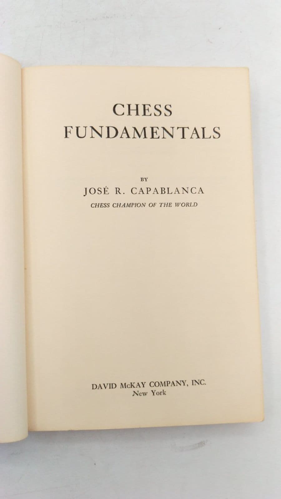 Chess Fundamentals by José R. Capablanca - title page