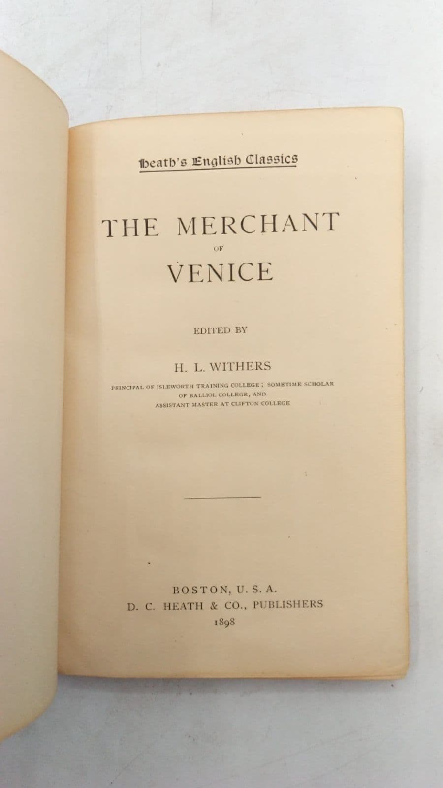 The Merchant of Venice by William Shakespeare - title page