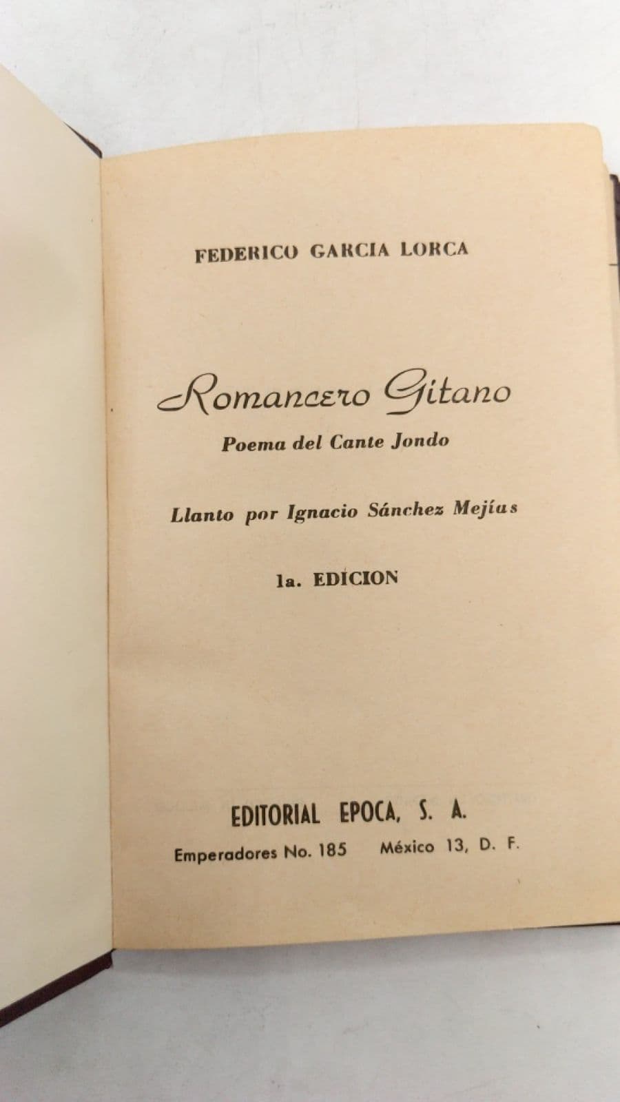 Romancero Gitano by Federico Garcia Lorca - title page