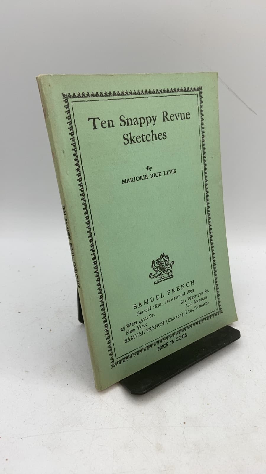 Ten Snappy Revue Sketches by Marjorie Rice Levis - front cover