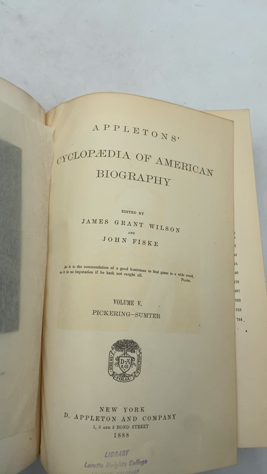 Appletons' Cyclopædia of American Biography by James Grant Wilson and John Fiske - title page