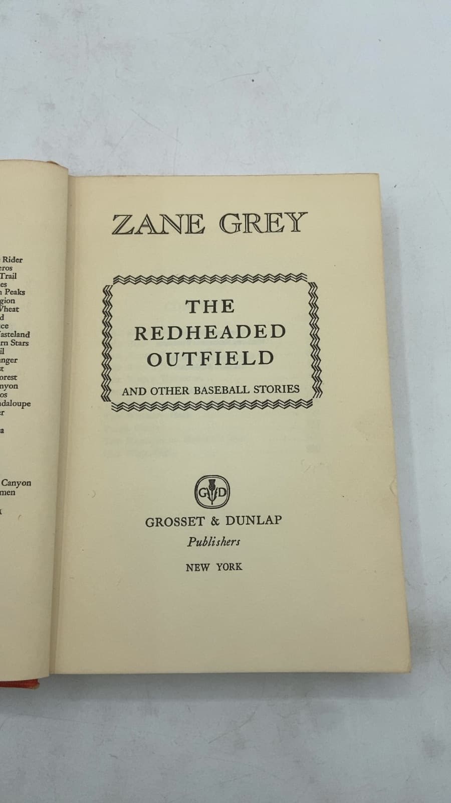 THE Redheaded Outfield AND Other Baseball Stories by Zane Grey - title page