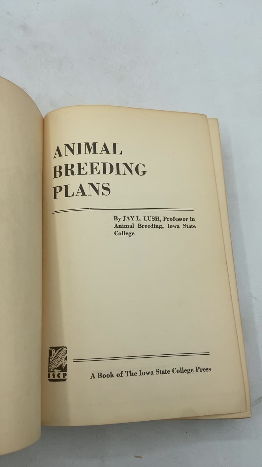 Animal Breeding Plans by JAY L. Lush - title page
