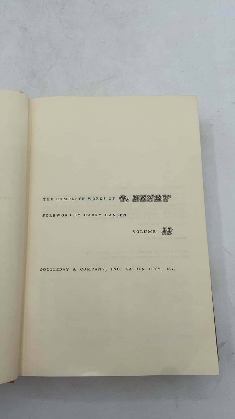 The Complete Works of O. Henry Volume II by O. Henry - title page