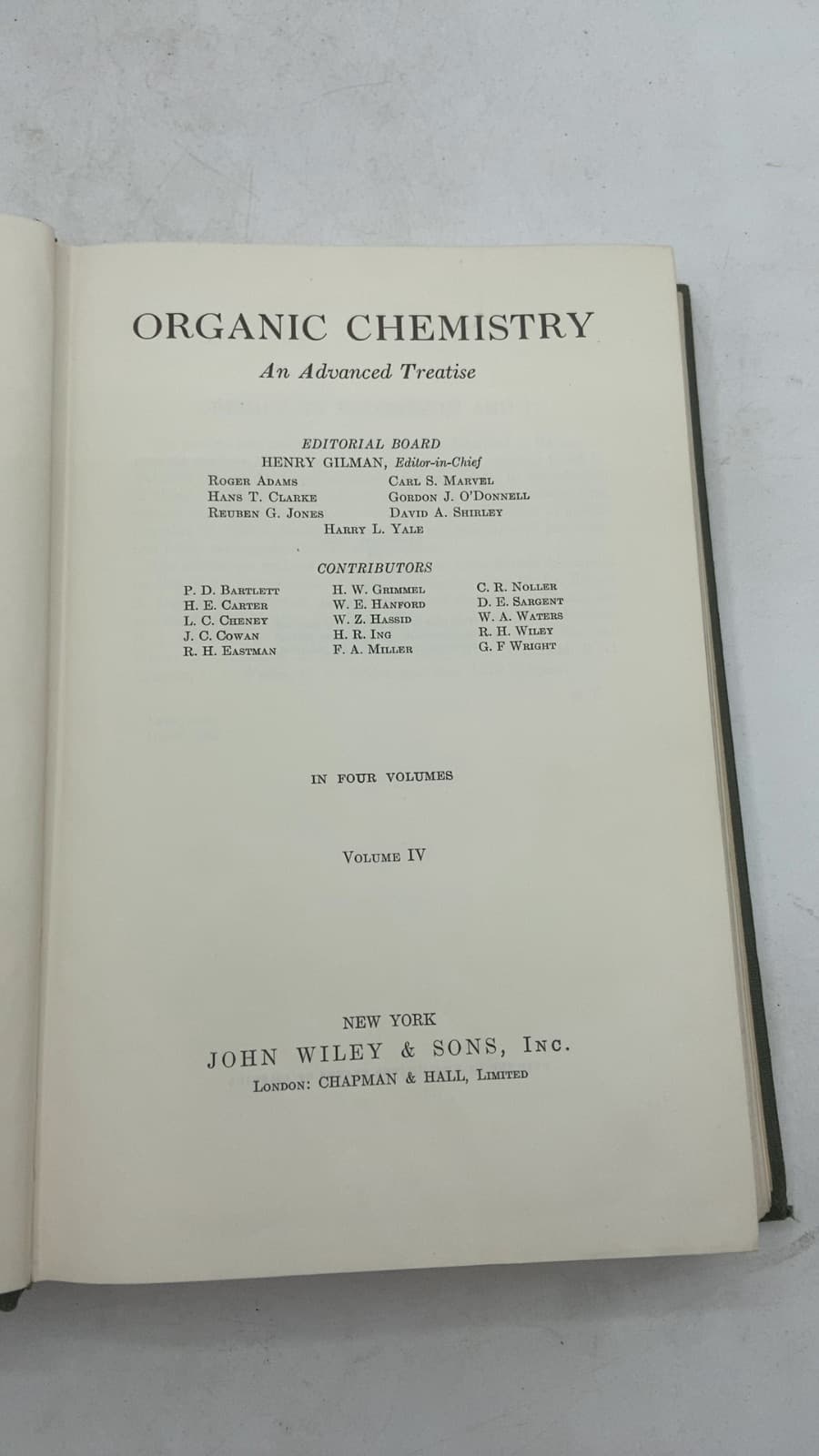ORGANIC CHEMISTRY An Advanced Treatise by Henry Gilman - title page