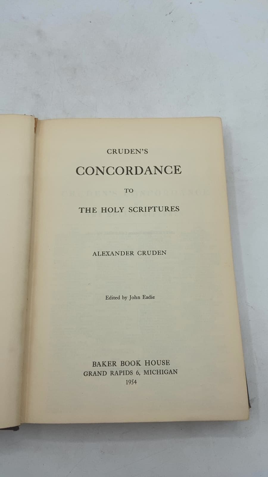 Cruden's Concordance to the Holy Scriptures by Alexander Cruden - title page