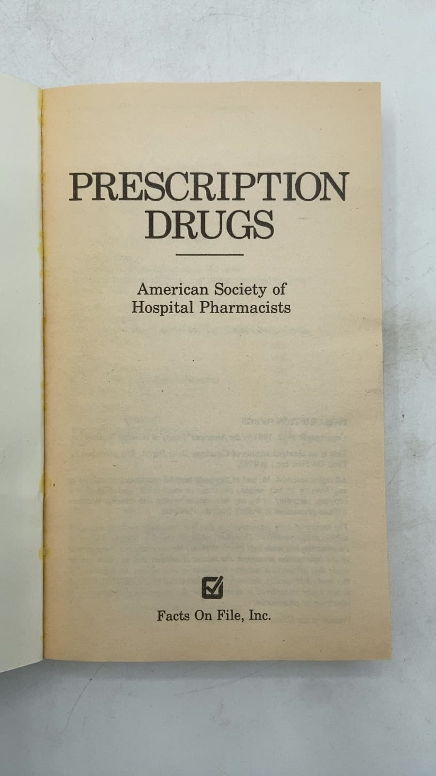 Prescription Drugs by American Society of Hospital Pharmacists - title page