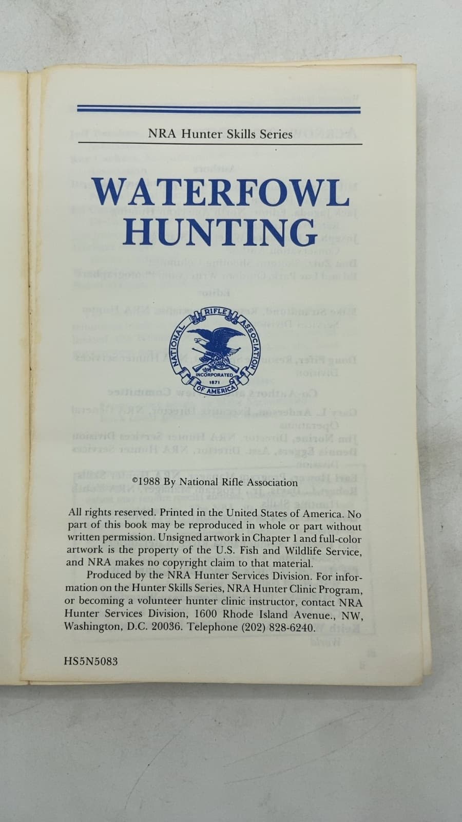 Waterfowl Hunting by National Rifle Association - title page
