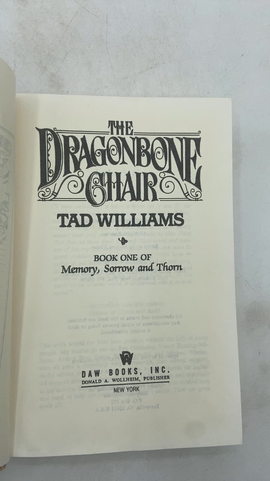The Dragonbone Chair by Tad Williams - title page