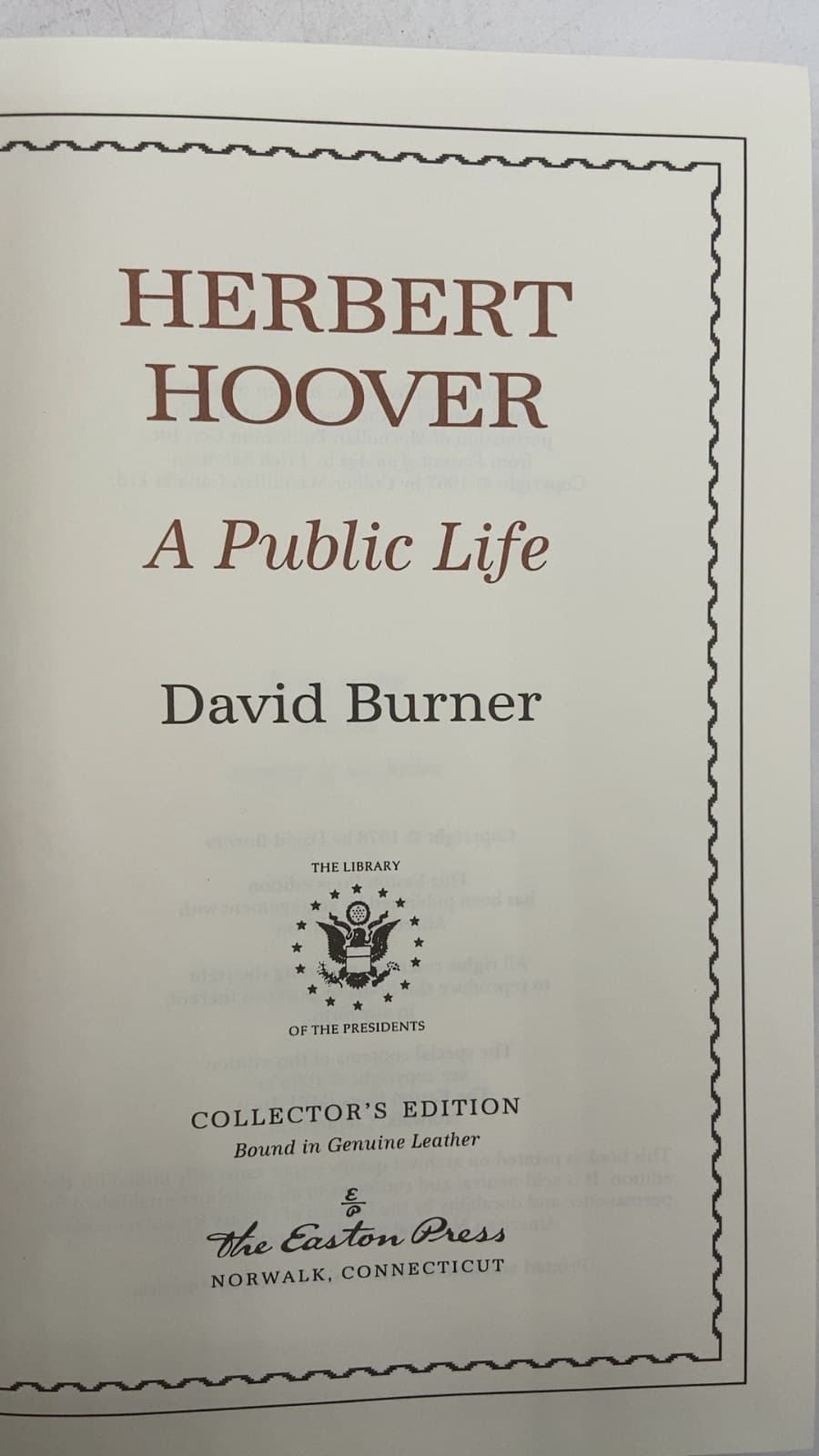 Herbert Hoover: A Public Life by David Burner - title page