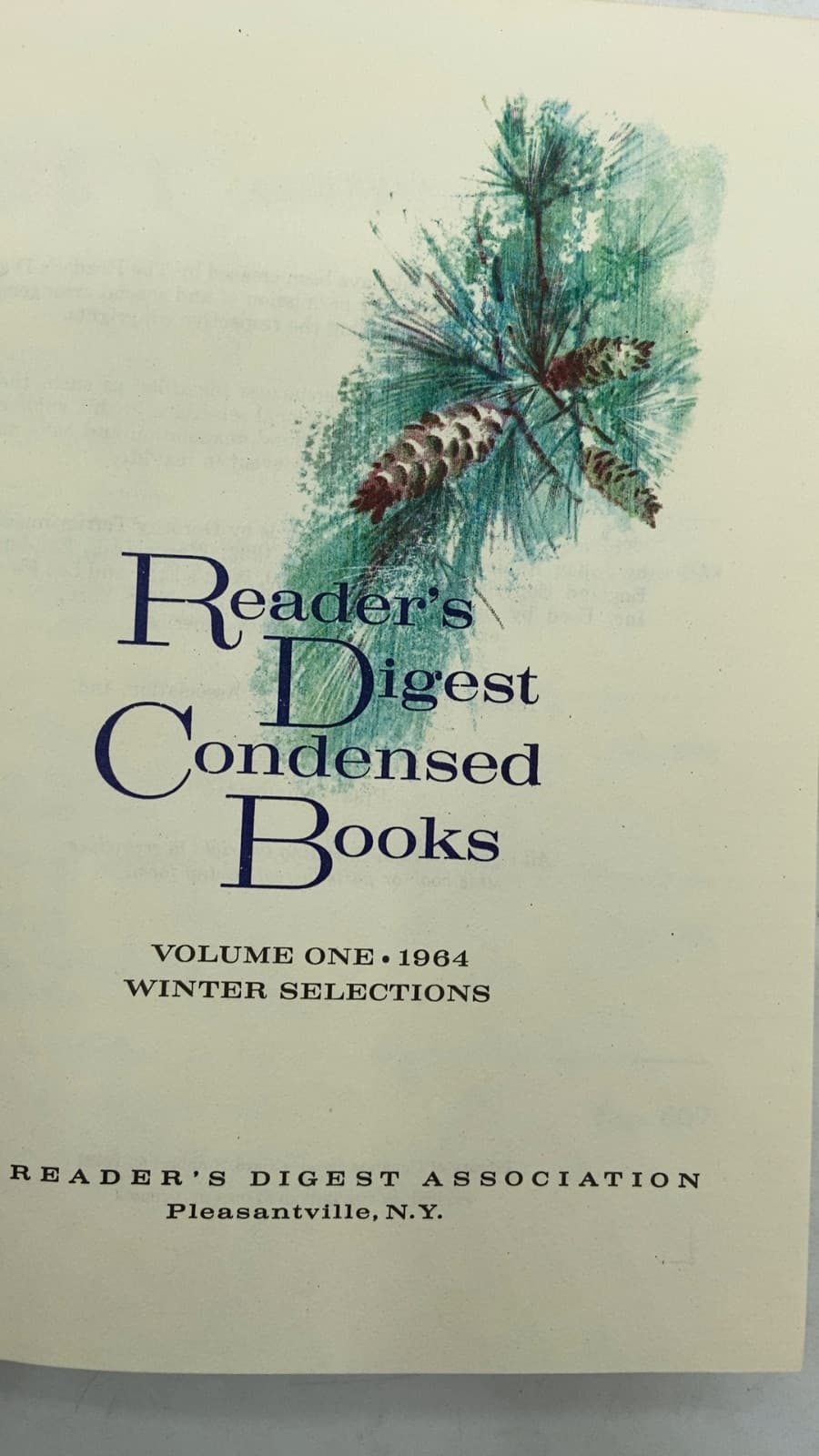 Reader's Digest Condensed Books Volume One 1964 Winter Selections - title page