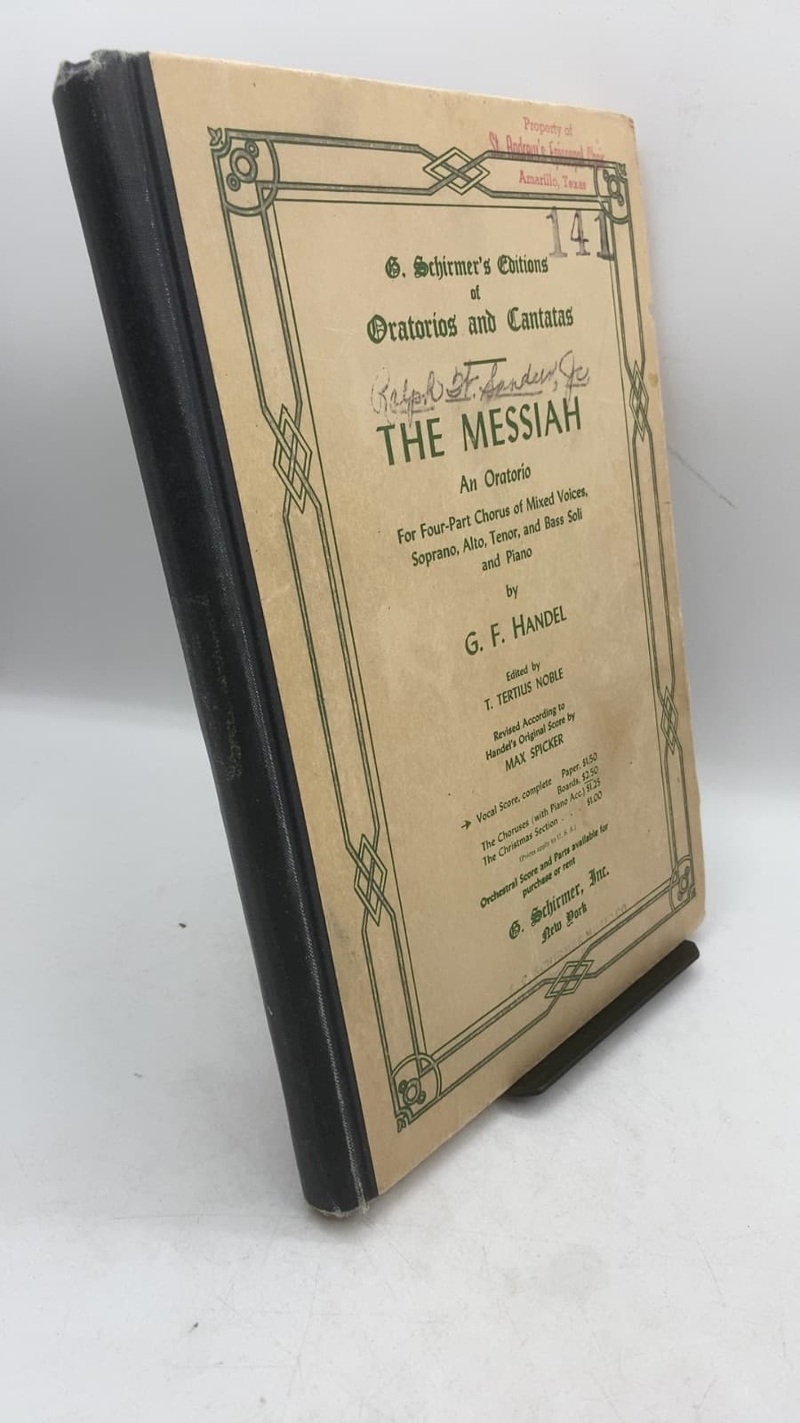 The Messiah: An Oratorio by G. F. Handel - front cover