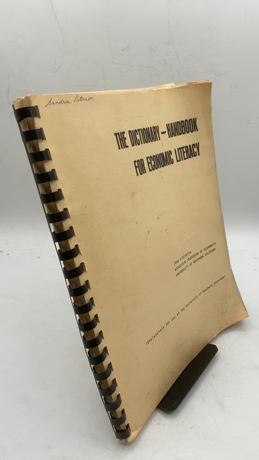 THE Dictionary-Handbook FOR Economic Literacy by John Pisciotta - front cover