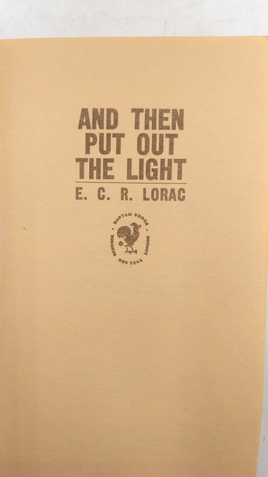 AND Then PUT OUT THE Light by E. C. R. Lorac - title page