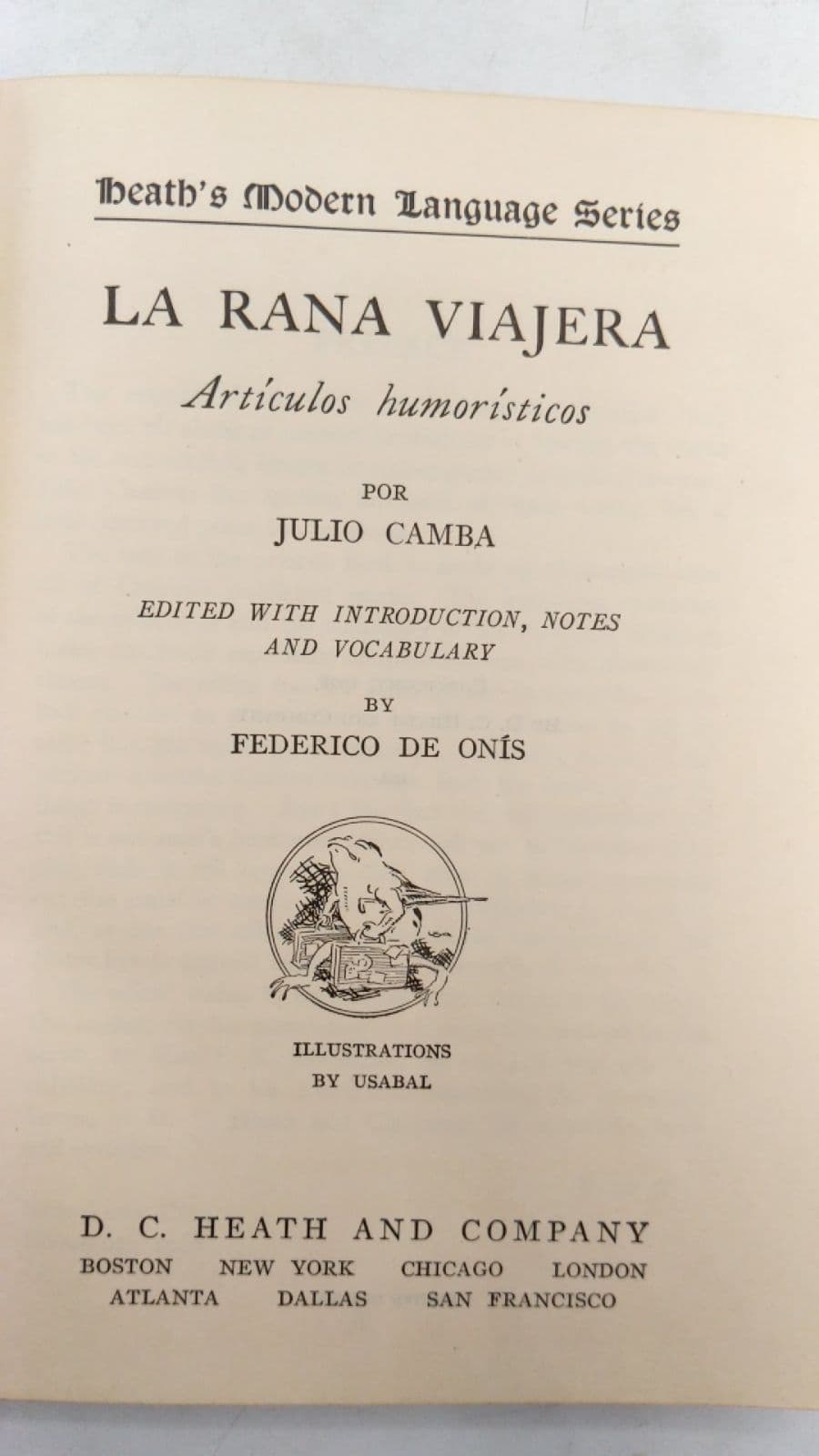 La Rana Viajera: Artículos Humorísticos by Julio Camba - title page