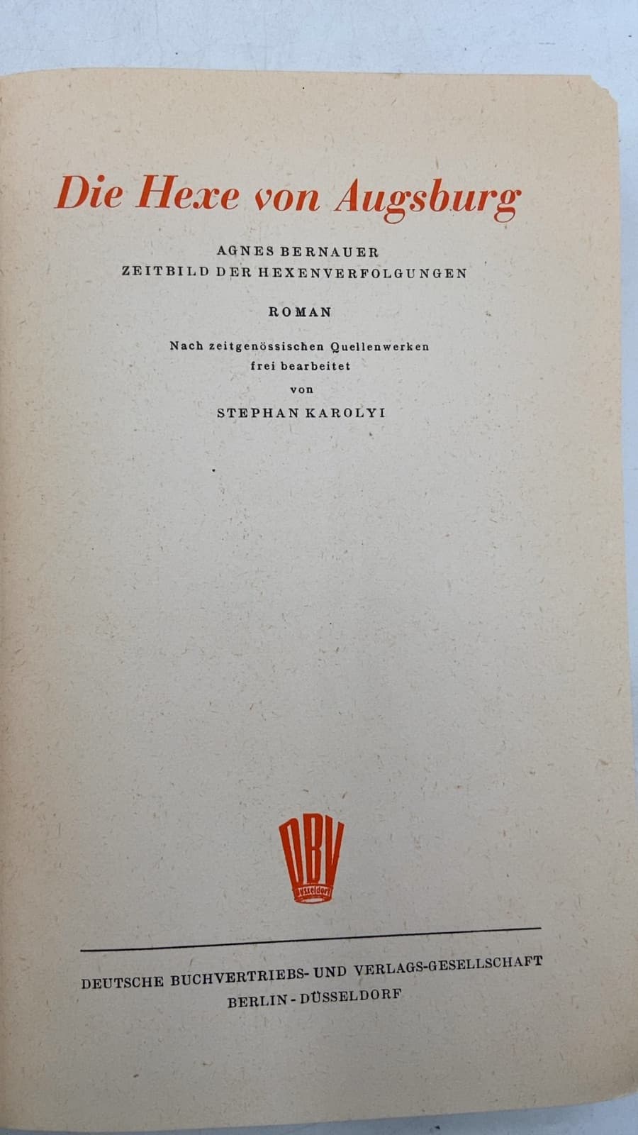 Die Hexe von Augsburg by Stephan Karolyi - title page