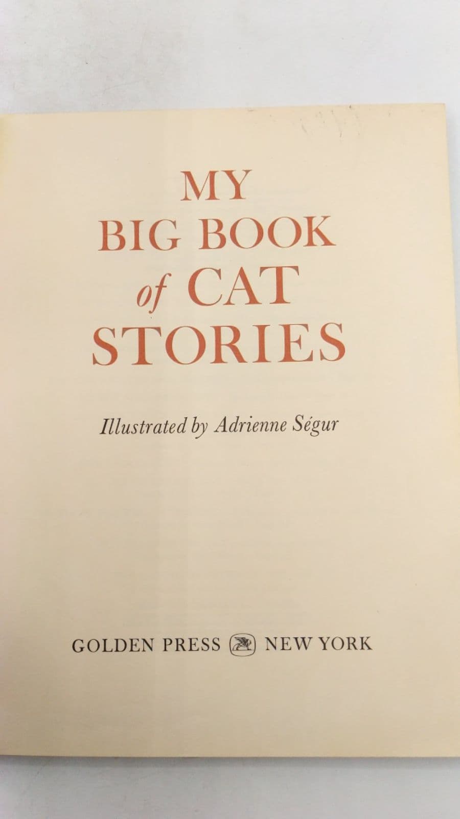 My Big Book of Cat Stories by Adrienne Ségur (Illustrator) - title page