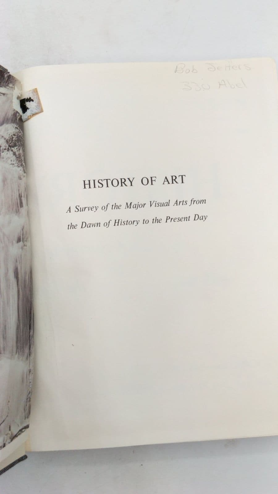 History of Art: A Survey of the Major Visual Arts from the Dawn of History to the Present Day by H. W. Janson - title page