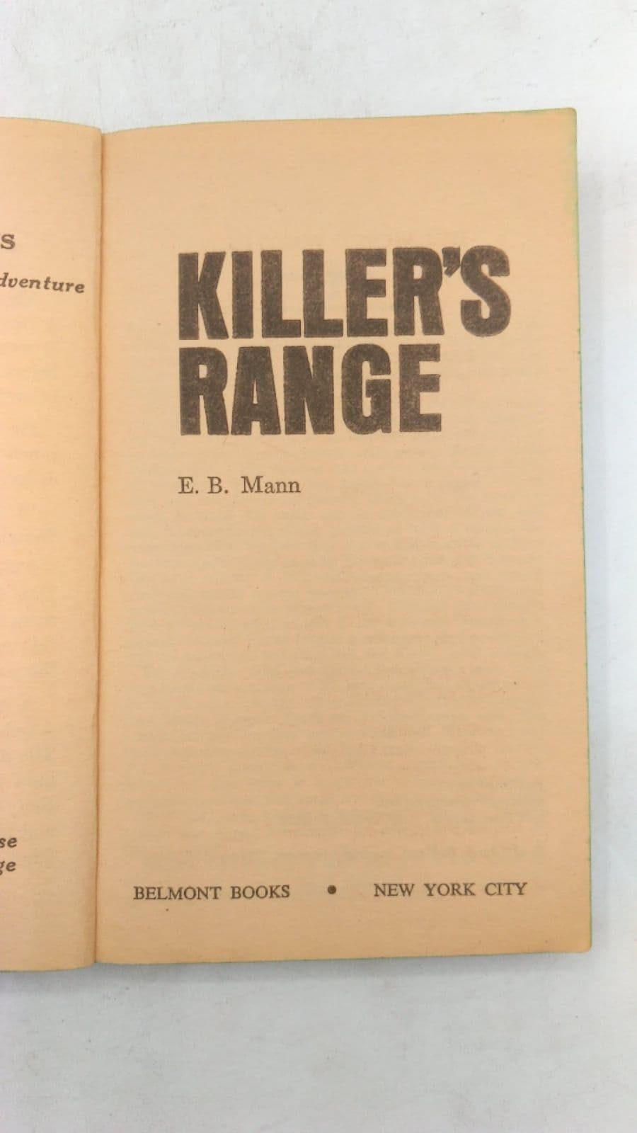 Killer's Range by E. B. Mann - title page