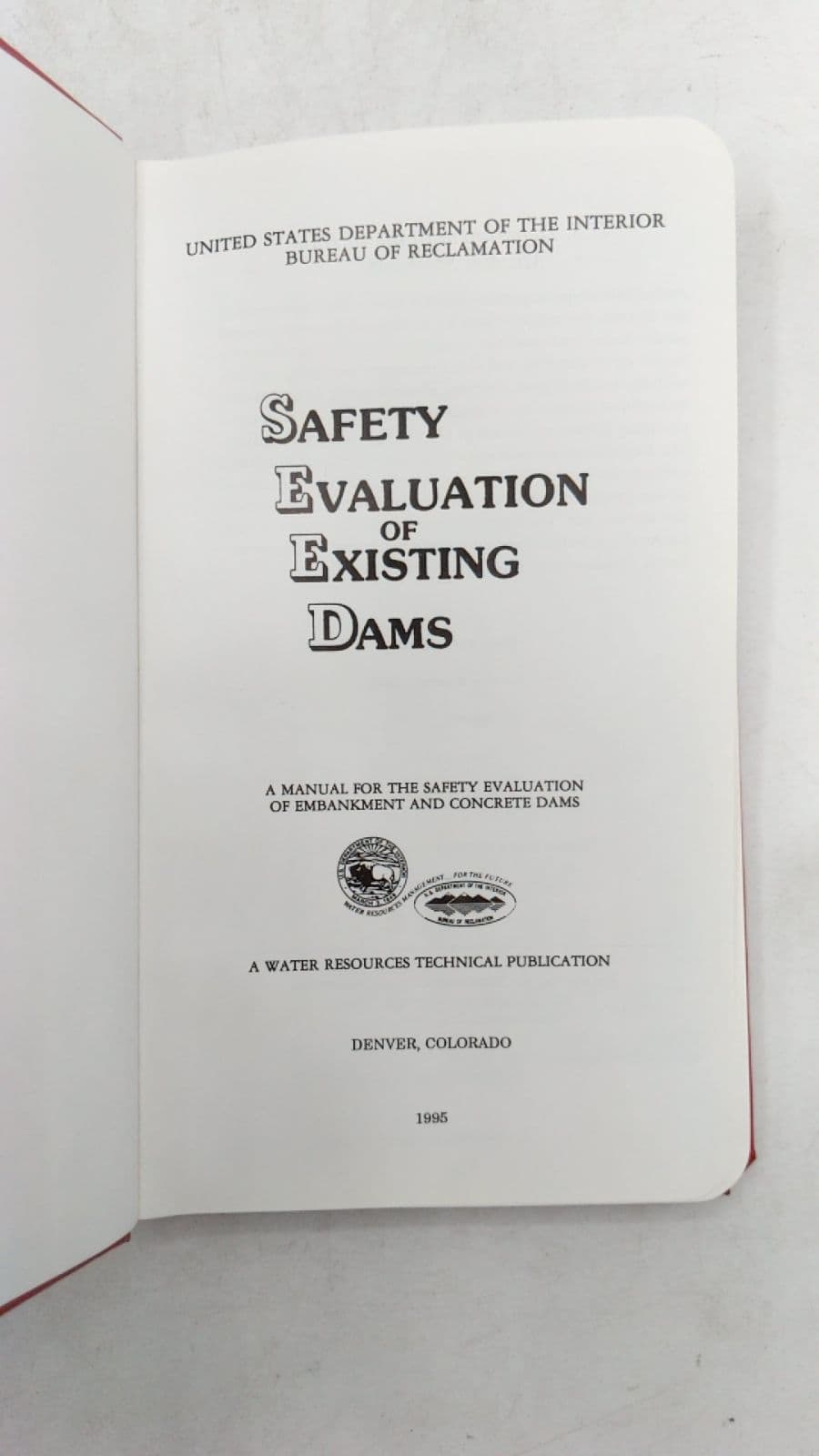 Safety Evaluation of Existing Dams - title page
