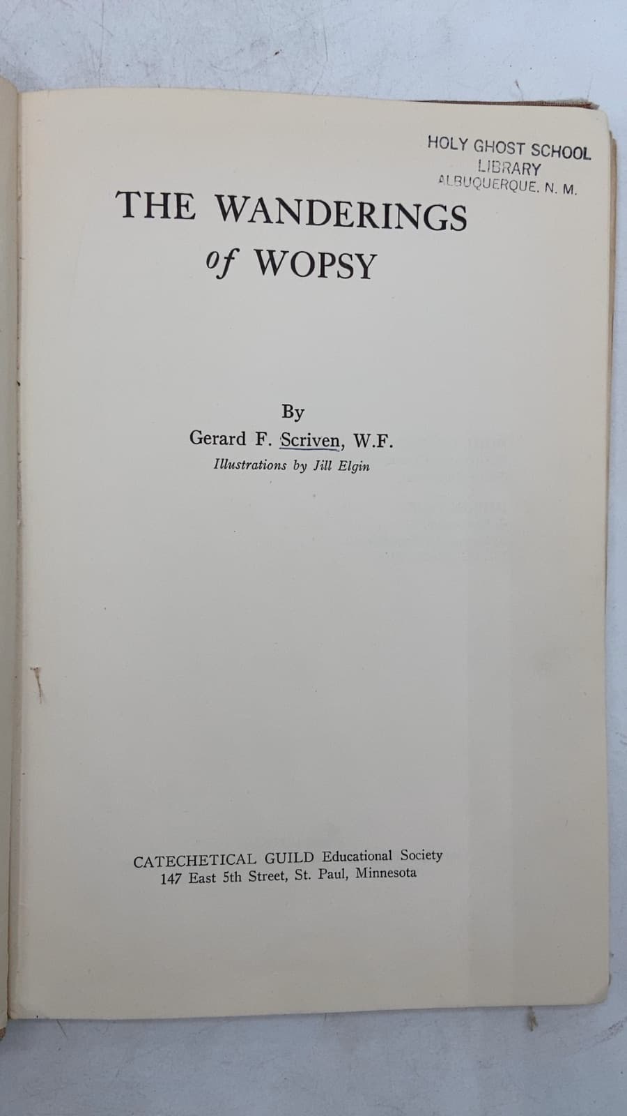 The Wanderings of Wopsy by Gerard F. Scriven, W.F. - title page