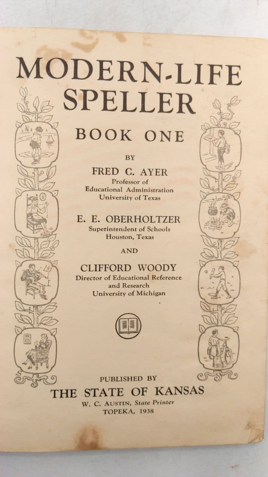 Modern-Life Speller Book ONE by Fred C. Ayer, E. E. Oberholtzer, Clifford Woody - title page