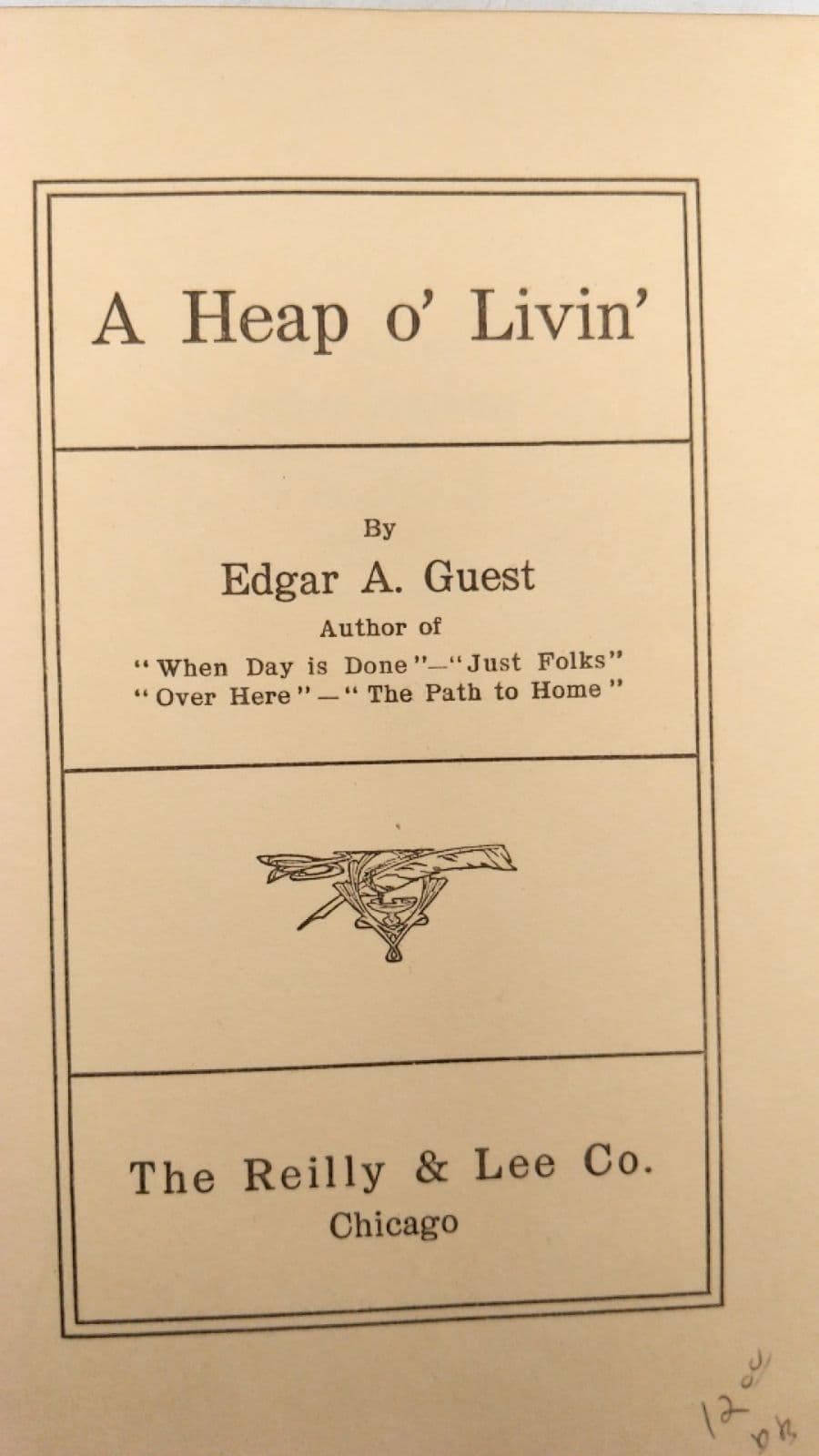 A Heap o' Livin' by Edgar A. Guest - title page