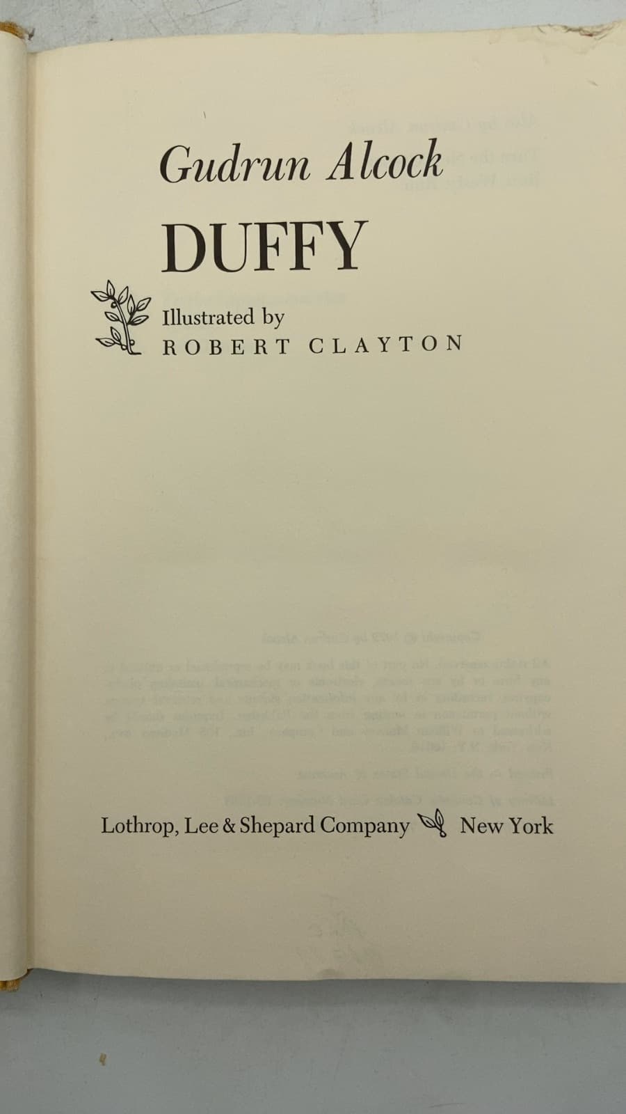 Duffy by Gudrun Alcock - title page