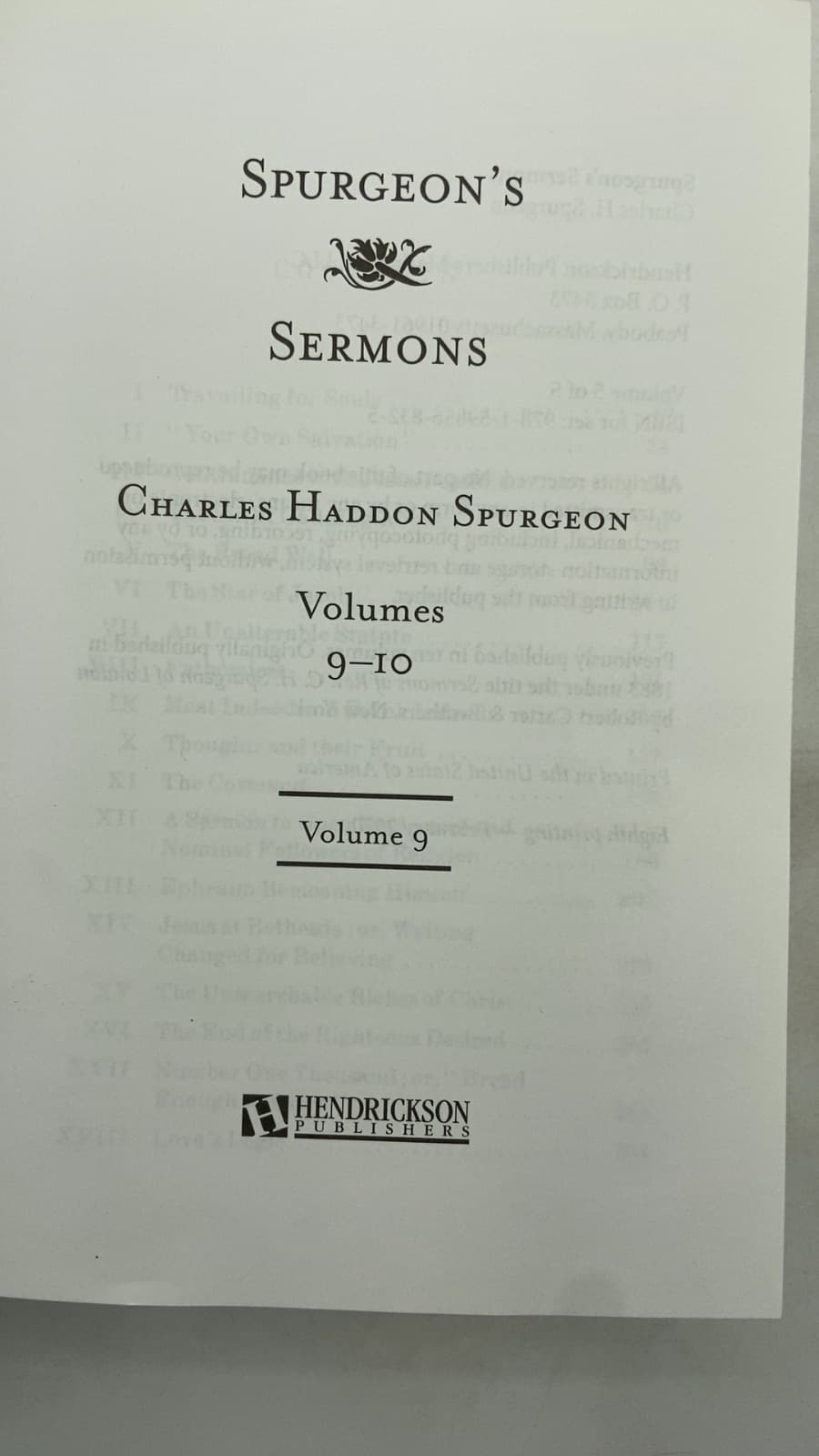 Spurgeon's Sermons, Volumes 9-10 by Charles Haddon Spurgeon - title page