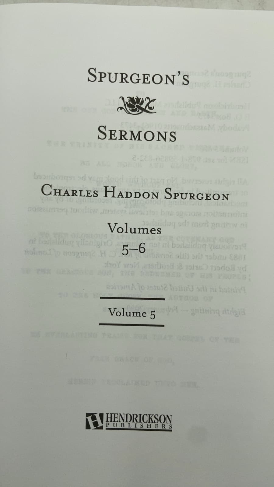 Spurgeon's Sermons, Volumes 5-6 by Charles Haddon Spurgeon - title page