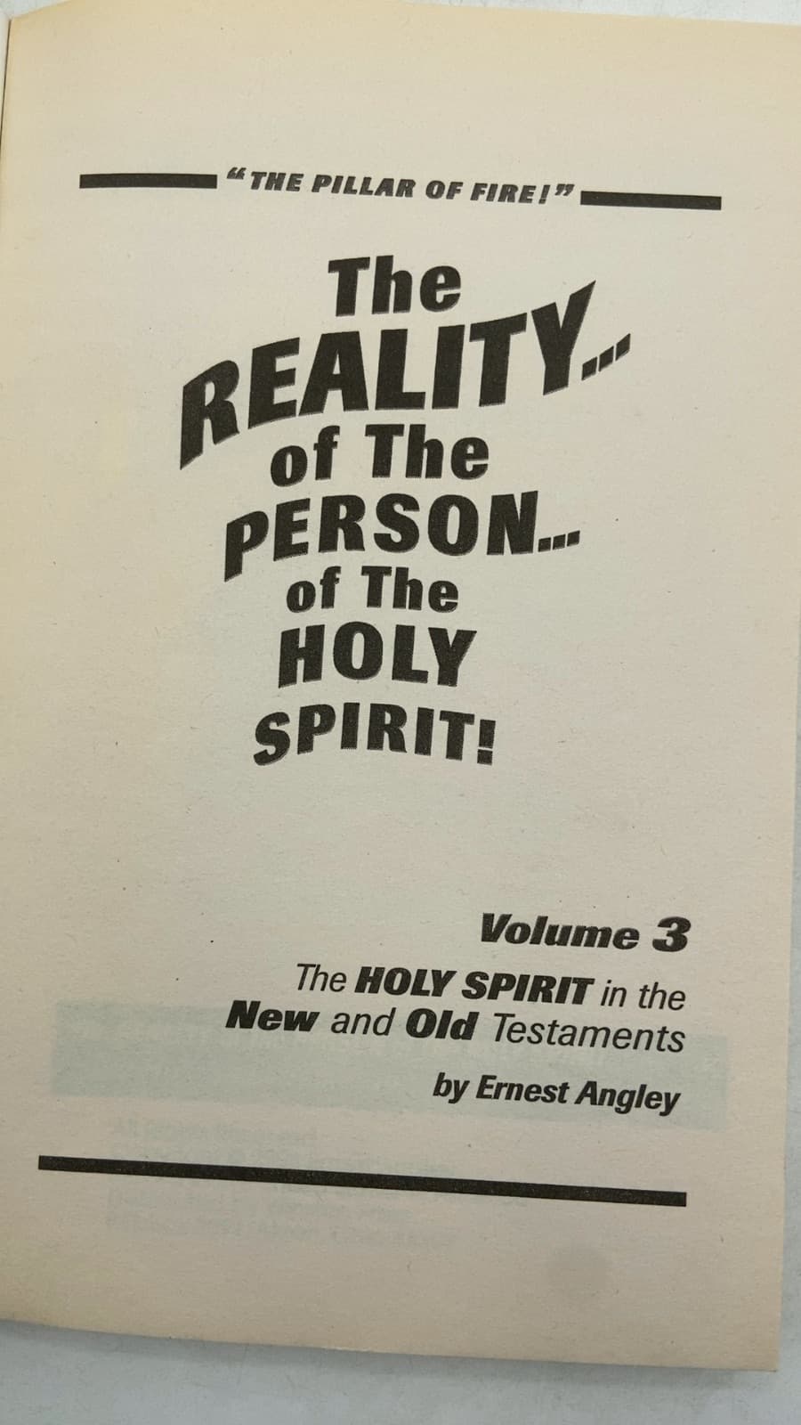 The Reality... of the Person... of the Holy Spirit! by Ernest Angley - title page