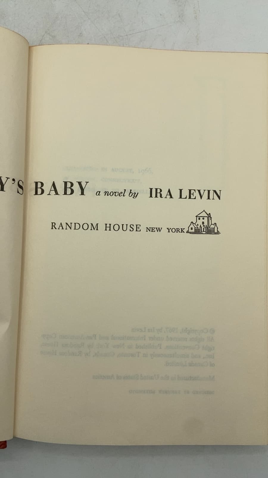 Rosemary's Baby by Ira Levin - title page