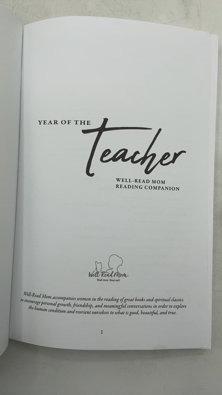 Year of the Teacher: Well-Read Mom Reading Companion by Marcie Stokman, Janel Lewandowski, Nicole Bugnacki, Mary Teck, Colleen Hutt, Carla Galdo, Charity Hill, Stephanie Stokman, Bethany Nelson, Jamie Carlson - title page
