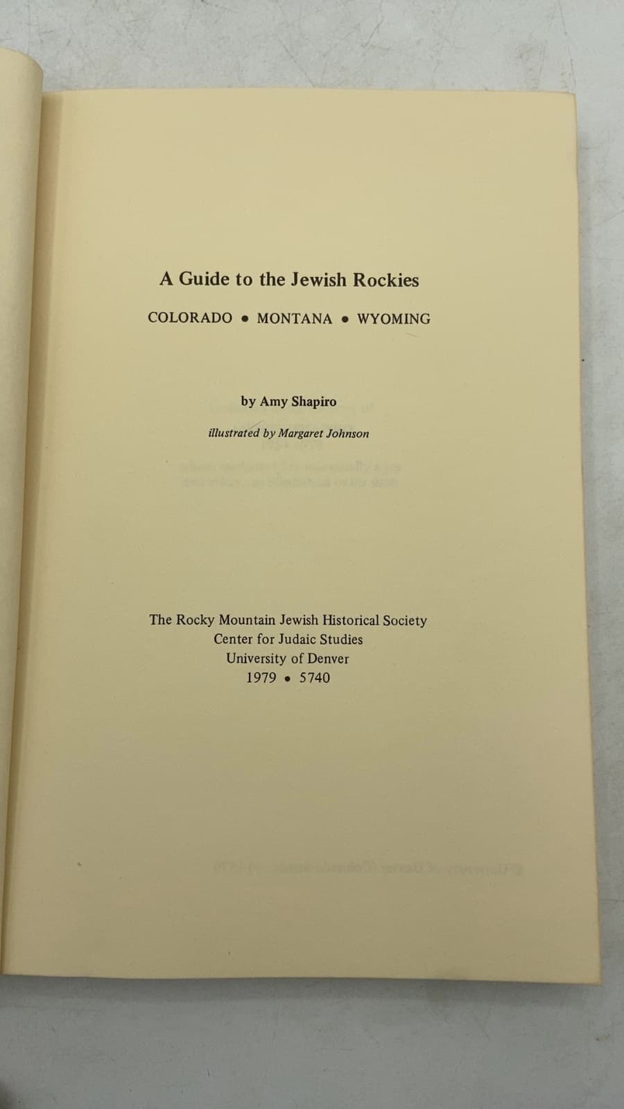 A Guide to the Jewish Rockies: Colorado, Montana, Wyoming by Amy Shapiro - title page