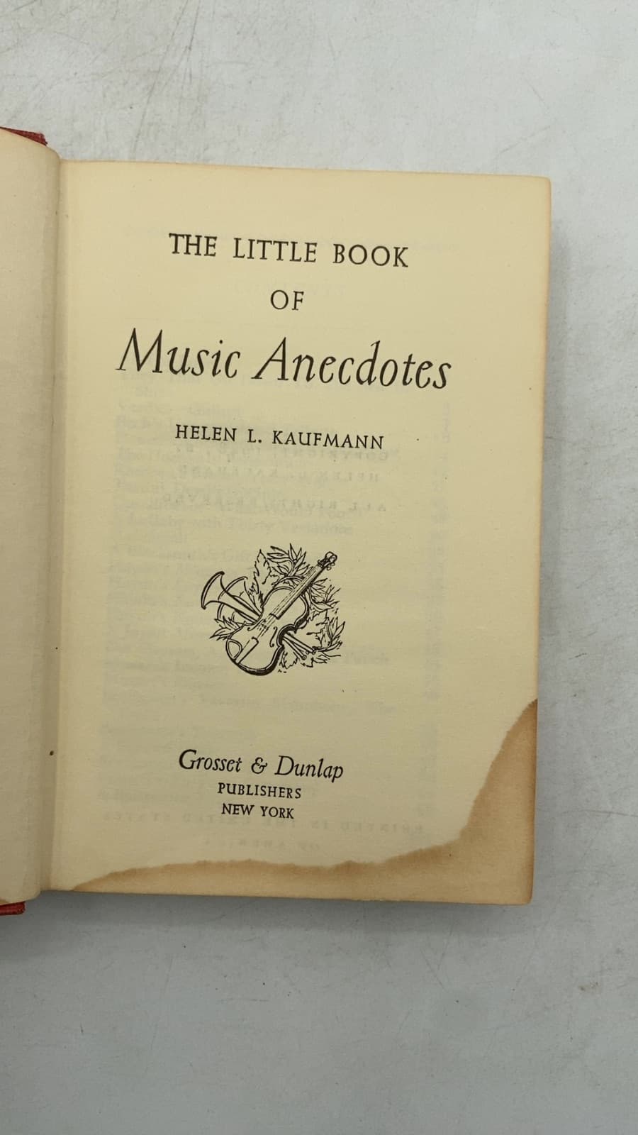 The Little Book of Music Anecdotes by Helen L. Kaufmann - title page