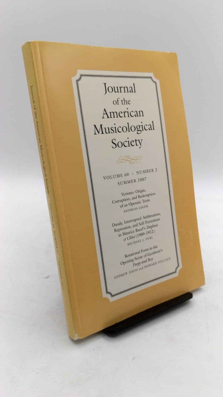 Journal of the American Musicological Society, Volume 60, Number 2, Summer 2007 by American Musicological Society - front cover