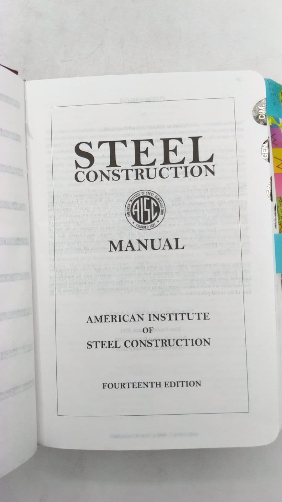 Steel Construction Manual by American Institute of Steel Construction - title page