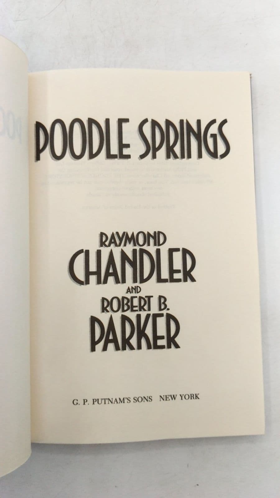 Poodle Springs by Raymond Chandler and Robert B. Parker - title page