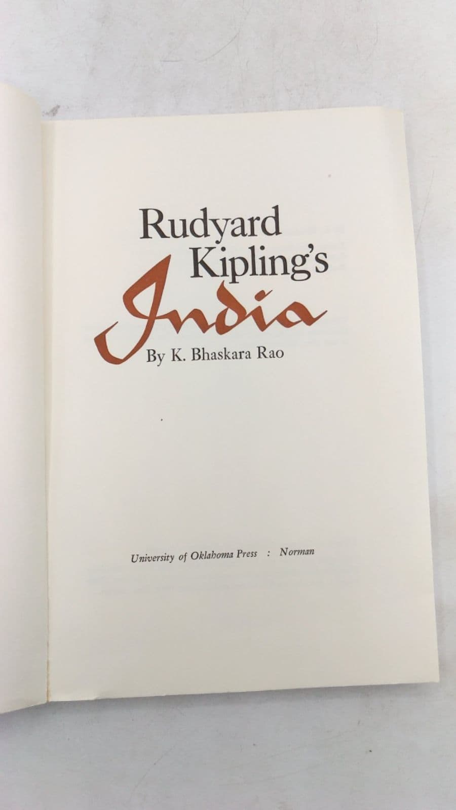 Rudyard Kipling's India by K. Bhaskara Rao - title page