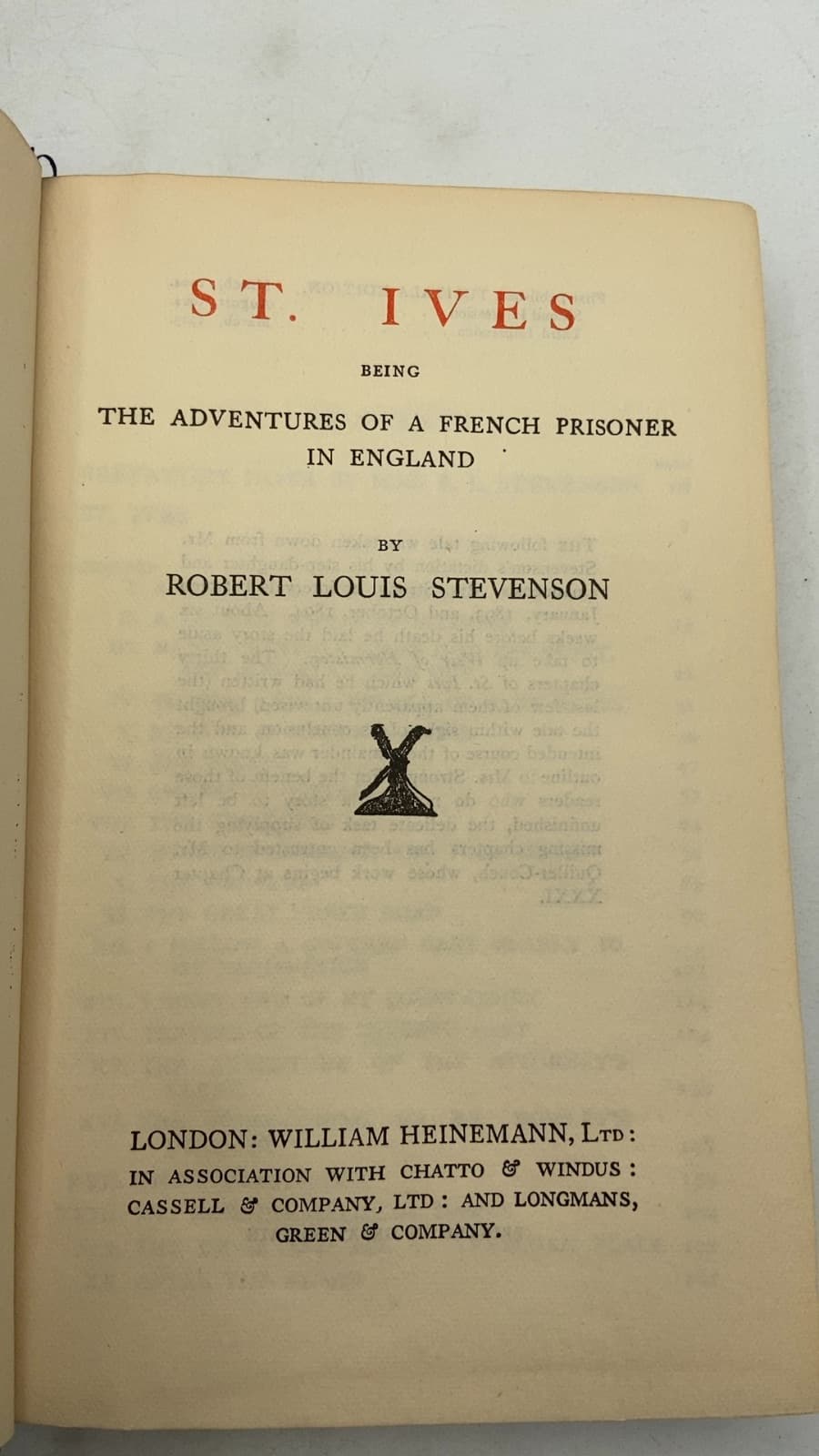 St. Ives: Being the Adventures of a French Prisoner in England by Robert Louis Stevenson - title page