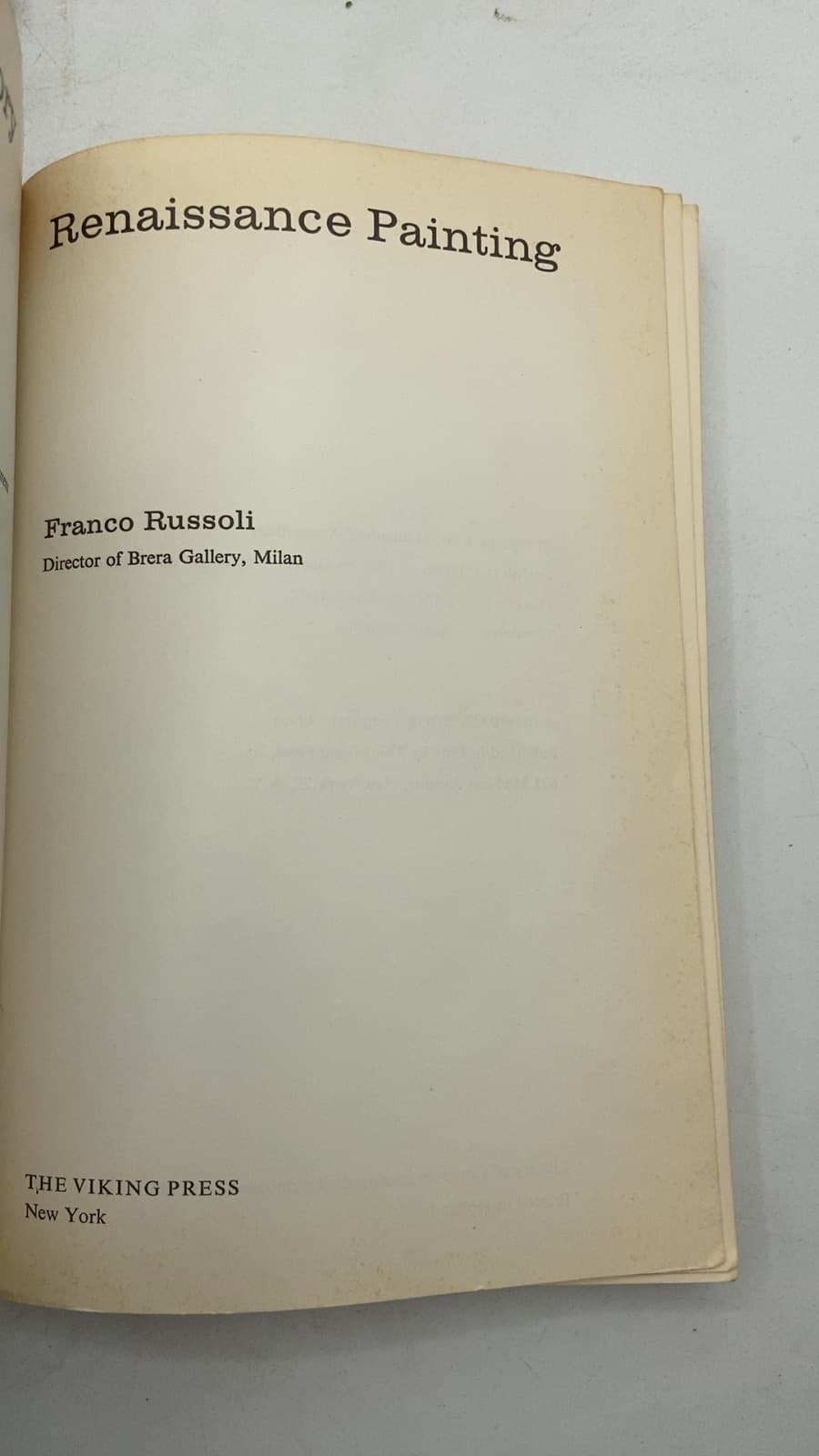 Renaissance Painting by Franco Russoli - title page
